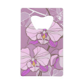 Paars Orchid Pattern Kredietkaart Flessenopener (Achterkant)