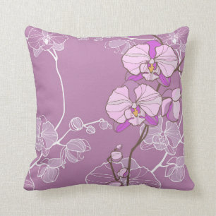 Paars Orchid Pattern Kussen