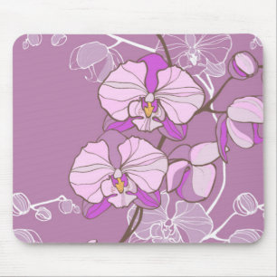 Paars Orchid Pattern Muismat