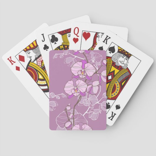 Paars Orchid Pattern Pokerkaarten (Achterkant)