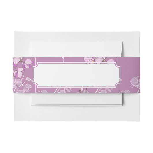 Paars Orchid Pattern Uitnodigingen Wikkel (Voorkant Voorbeeld)