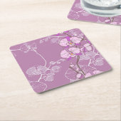 Paars Orchid Pattern Vierkante Kartonnen Onderzetter (Schuin)