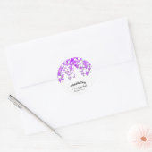 Paars-orchidee-filialen van het voorjaar ronde sticker (Envelop)