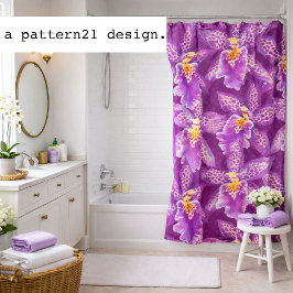 Paars orchidee patroon douchegordijn