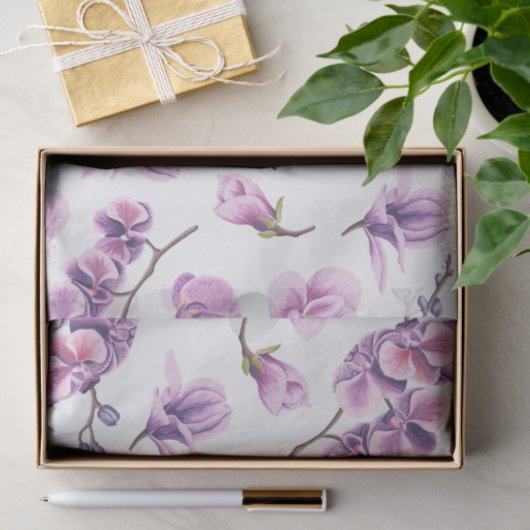 Paars orchidee weefselpapier tissuepapier (Geschenk)