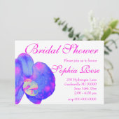 Paars orchideschilderij met violette waterverf kaart (Staand voorkant)