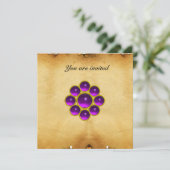 Paars paars perkament kaart (Staand voorkant)