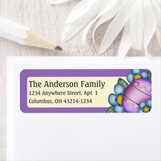 Paars paasblauw Pasetiket Etiket (Insitu)