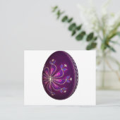 Paars Paasei Pysanky Feestdagenkaart (Staand voorkant)