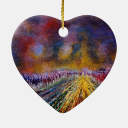 Paars pad keramisch ornament (Achterkant)