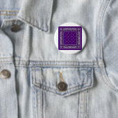 Paars Paisley Bandanna Ronde Button 5,7 Cm (In situ)