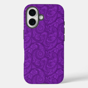 Paars Paisley iPhone 16 Hoesje