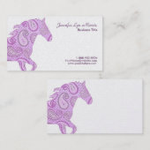 Paars Paisley Horse Visitekaartje (Voorkant / Achterkant)