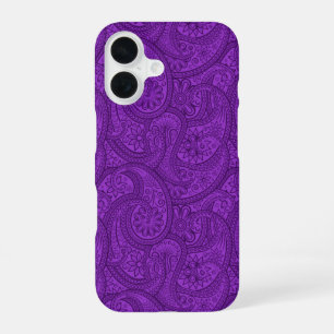 Paars Paisley iPhone 16 Hoesje