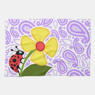 Paars Paisley Pattern; Lieveheersbeestje Theedoek