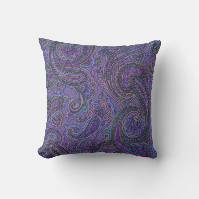 Paars Paisley Pillow Kussen (Voorkant)