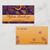 Paars Paisley Visitekaartje (Voorkant / Achterkant)