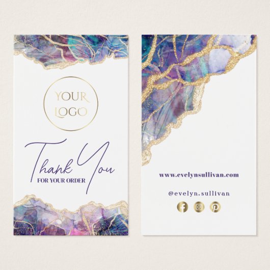 Paars pakket visitekaartje (Voorkant /achterkant)