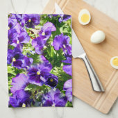 Paars Pansy Field Theedoek (Quarter Fold)