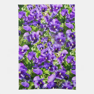 Paars Pansy Field Theedoek