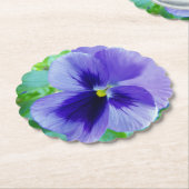 Paars Pansy Flower Kartonnen Onderzetters (Gekanteld)