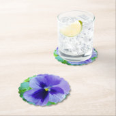 Paars Pansy Flower Kartonnen Onderzetters (Insitu)