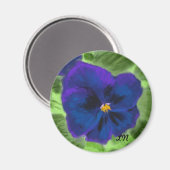 Paars Pansy Magnet Magneet (Voorkant / Achterkant)