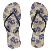 Paars Pansy Pattern Teenslippers (Voetbed)