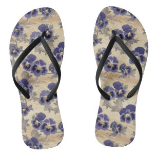 Paars Pansy Pattern Teenslippers