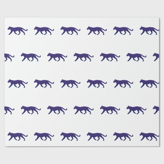 Paars panthersilhouet - Kies achtergrondkleur Cadeaupapier (Vlak)