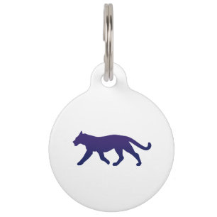 Paars panthersilhouet - Kies achtergrondkleur Huisdierpenning