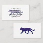 Paars panthersilhouet - Kies achtergrondkleur Visitekaartje (Voorkant / Achterkant)