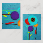 Paars papaver Visitekaartje (Voorkant / Achterkant)