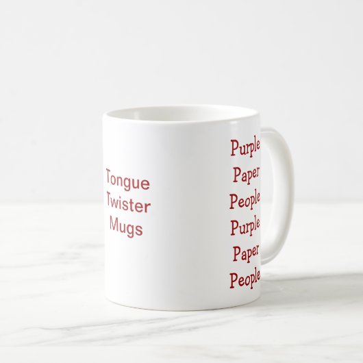 Paars papier Mensen Tongue Twister Mok (Voorkant rechts)