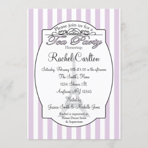 Paars Paris Bridal Tea Party Kaart