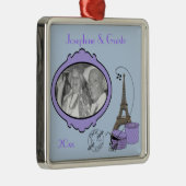 Paars Paris Thmed Photo Keepomwille Ornament (Rechts)