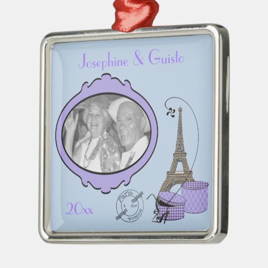 Paars Paris Thmed Photo Keepomwille Ornament (Links)