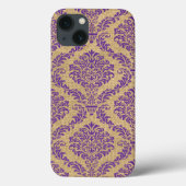 Paars Parisian Moods Damask Case-Mate iPhone Case (Achterkant)