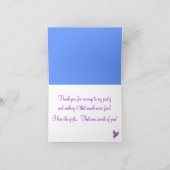 Paars partijmasker bedankt kaarten (Binnen)