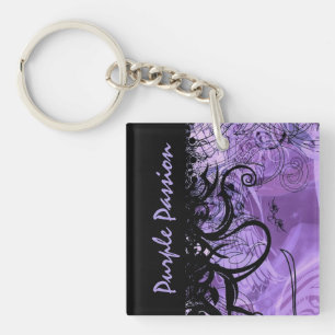 Paars Passion Black en Paars Sleutelhanger