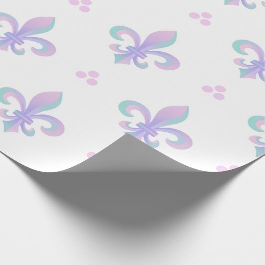 Paars pastel fleur de lis pattern cadeaupapier (Hoek)