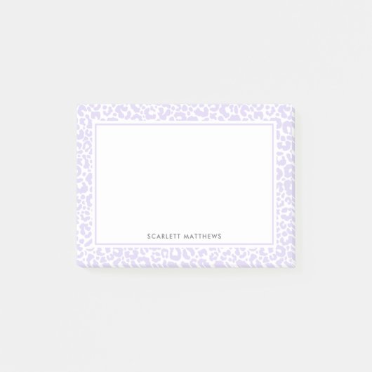 Paars Pastel Lopard Print Patroon Post-it® Notes (Voorkant)