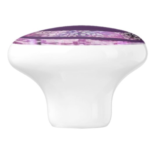 Paars Patina: Dragonfly Keramische Knop (Zijkant)