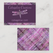 Paars Patina: Dragonfly Visitekaartje (Voorkant / Achterkant)