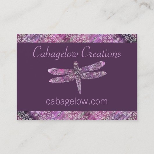 Paars Patina: Dragonfly Visitekaartje (Voorkant)