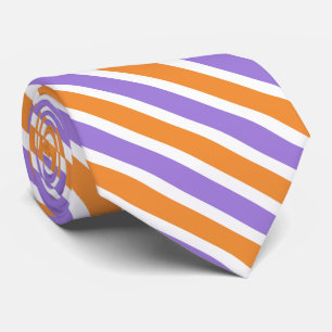 paars patroon met oranje streep stropdas