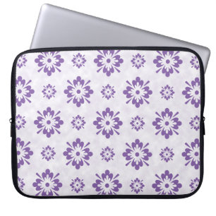 Paars patroon van florale kunst laptop sleeve