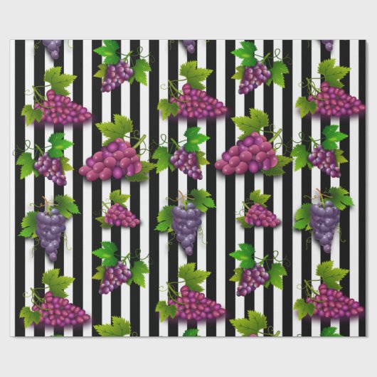 Paars patroon van zwarte druiven cadeaupapier (Vlak)