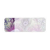  Paars Peacock Feathers elegant design Etiket (Voorkant)
