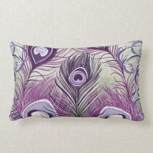  Paars Peacock Feathers elegant design Kussen